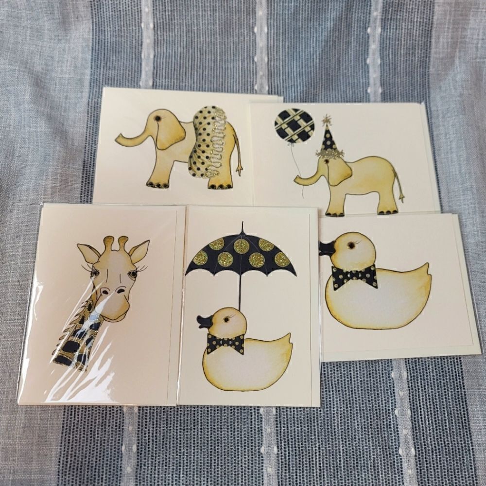 NEW: S.E. HAGARMAN Animal Themed Baby Shower Cards